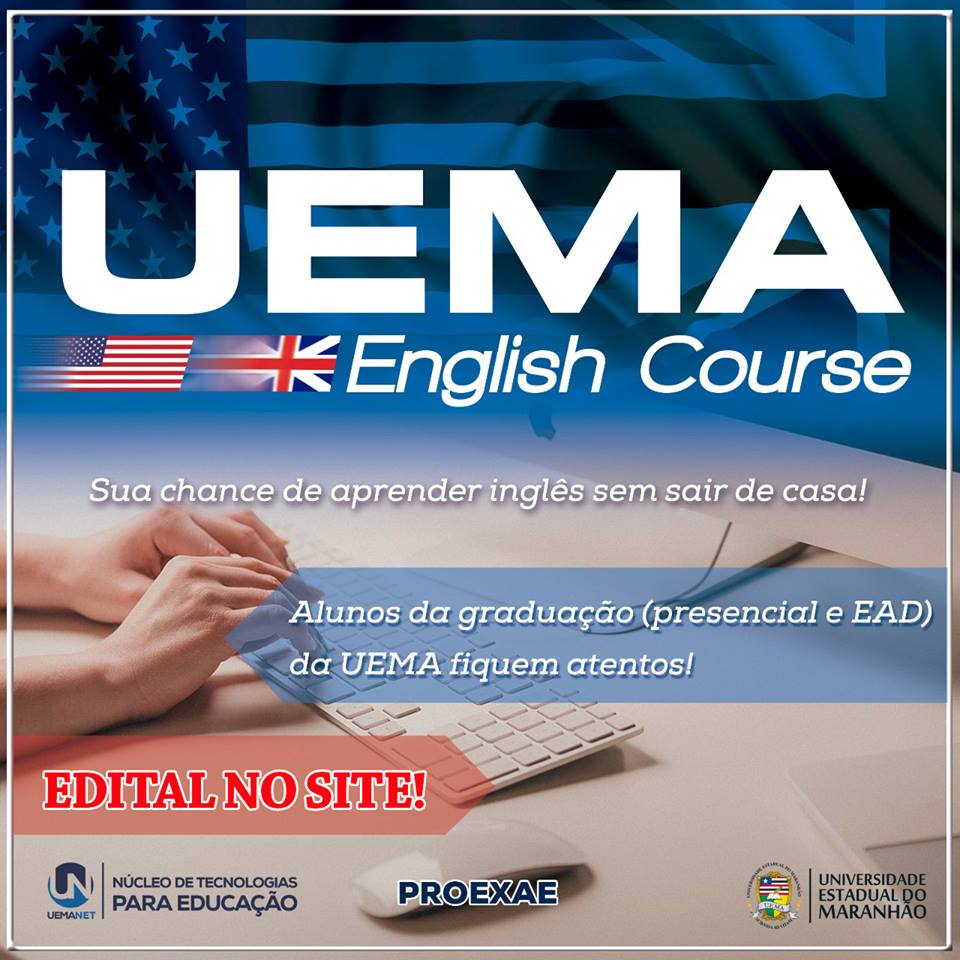 UEMA  Inscrições Abertas para o Curso de Inglês Online no NUCLIN