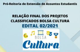 Resultado final dos projetos classificados para Programa Bolsa Cultura 2021-2022