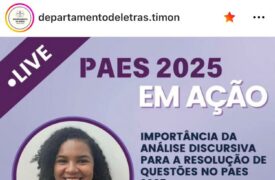 Uema Timon realiza live sobre análise discursiva para o PAES 2025