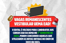 Uema abre inscrições para vagas remanescentes em cursos de graduação EAD para o segundo semestre de 2024