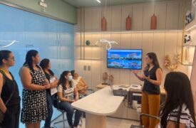 Estudantes de Design de Interiores do ProfiTec realizam visita técnica à empresa Global Construções em Caxias